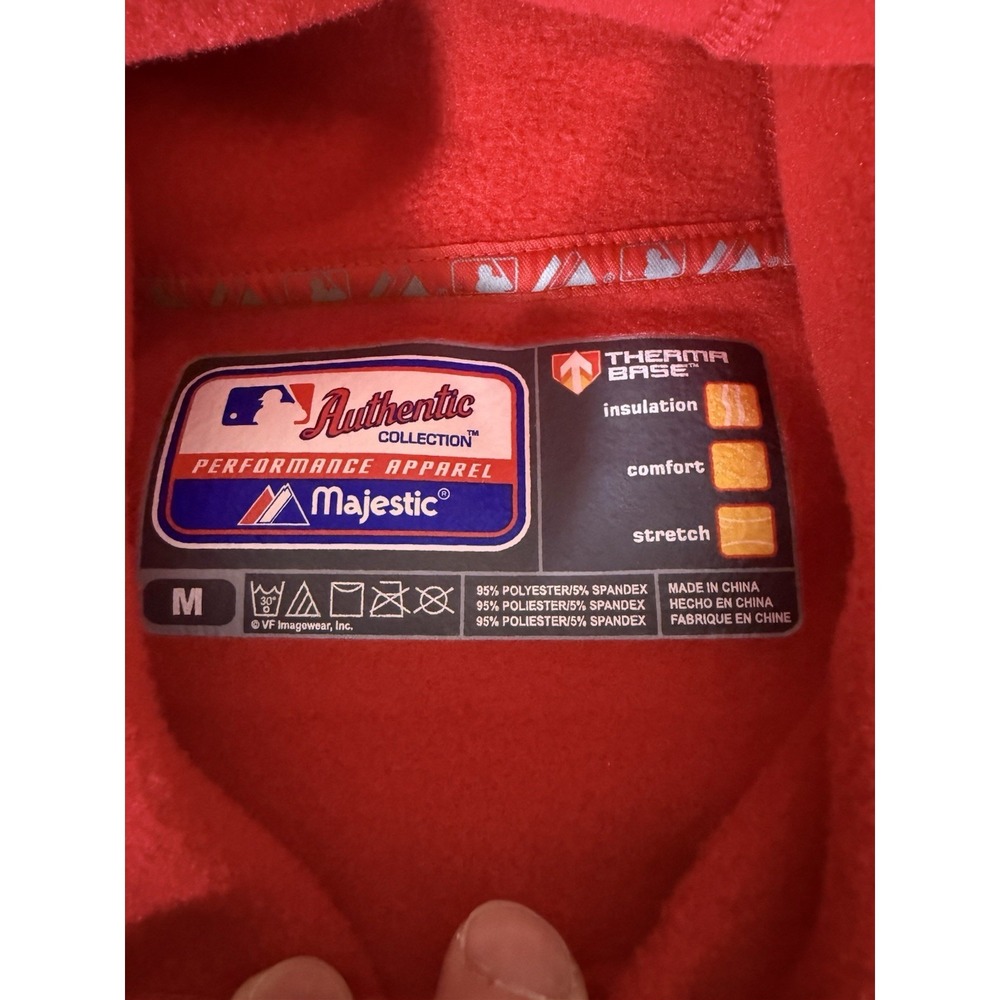Philadelphia Phillies Hoodie Adult Medium Red Majestic 2009 Playoffs MLB Mens - Picture 6 of 9